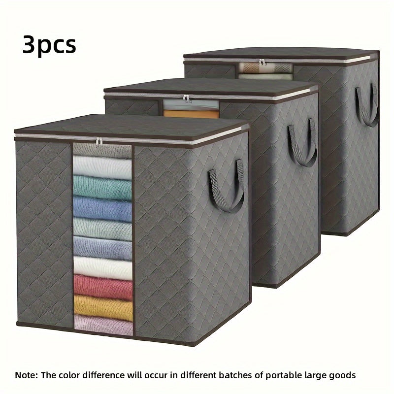 NNETM Foldable Storage Boxes with Reinforced Handles (3-Pack)-4