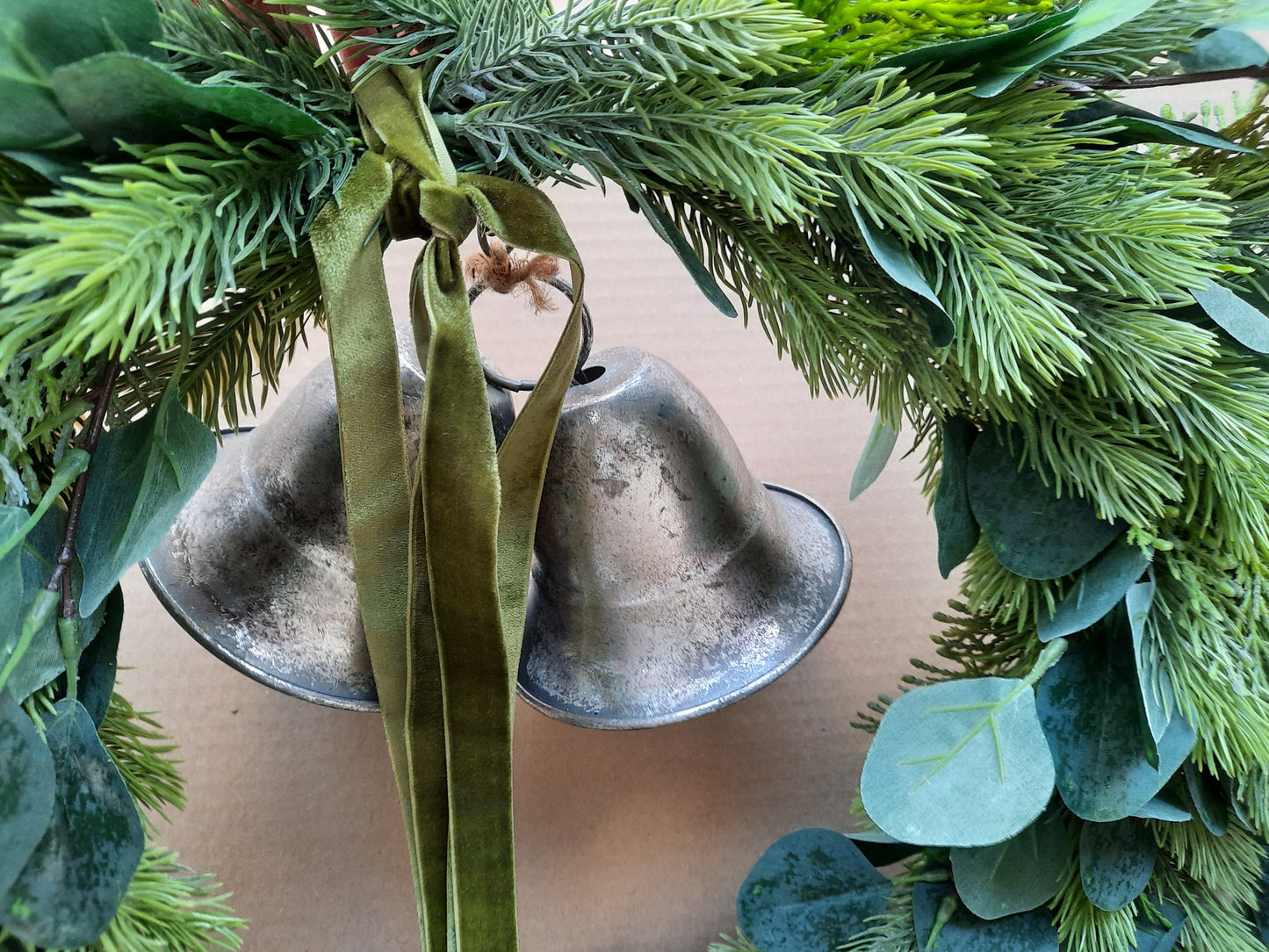 Silver bell door decoration