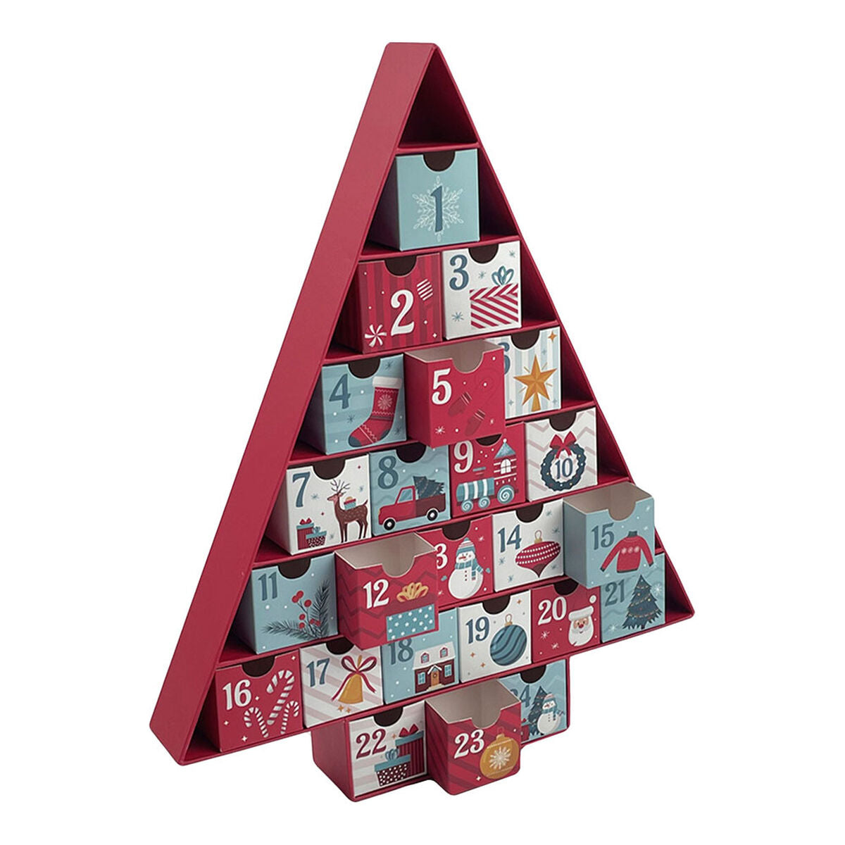 Advent Calendar 32,5 X 5 X 39 CM Cardboard Christmas Christmas Tree-0