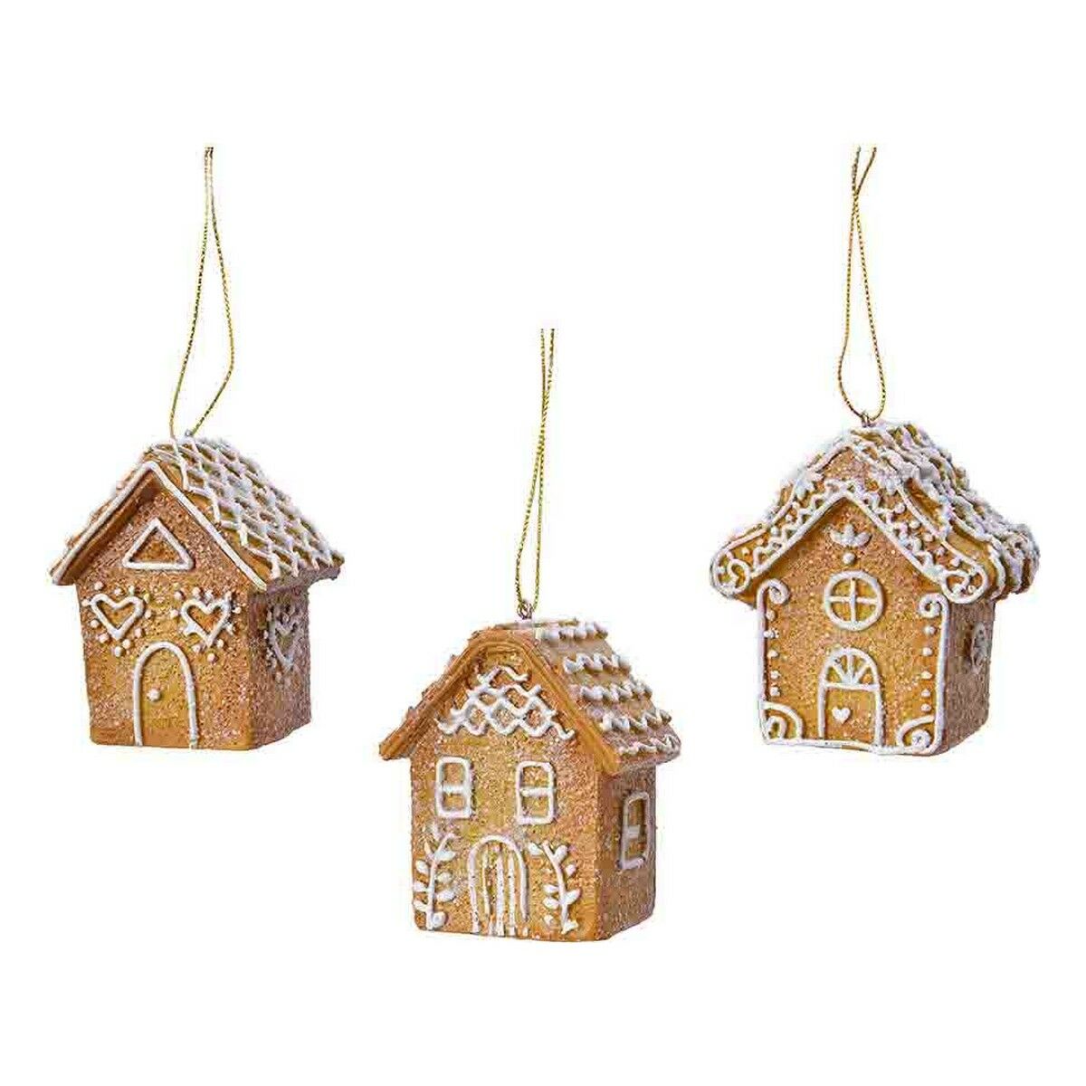 Christmas bauble Christmas Tree Polyresin Ø 7 cm Ginger Small house-0