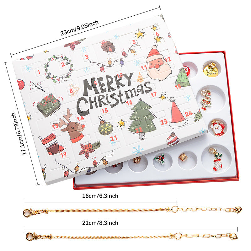NNEDSZ Christmas Charm Bracelet Advent Calendar - DIY Jewelry Gift Set with Festive Charms-1