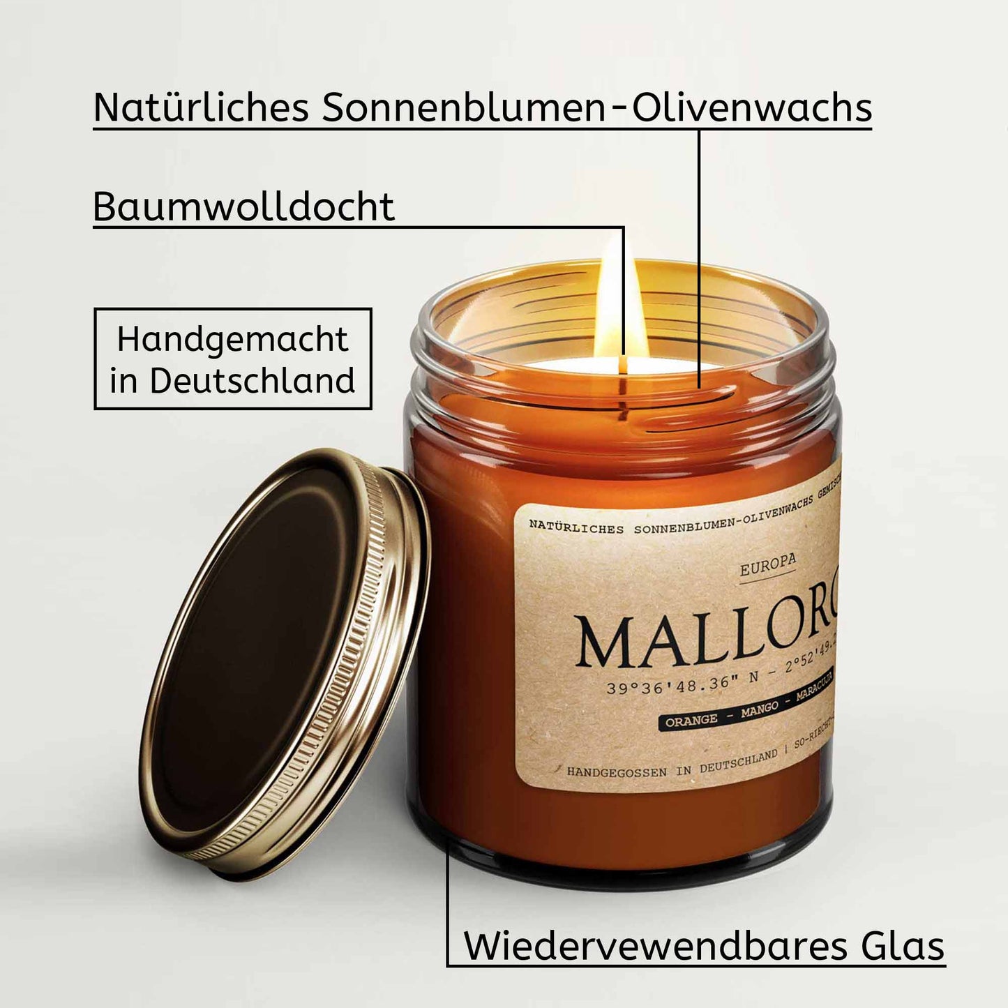 Monaco Duftkerze - Schön & Reich Edition - Bergamotte | Orchidee | Veilchen