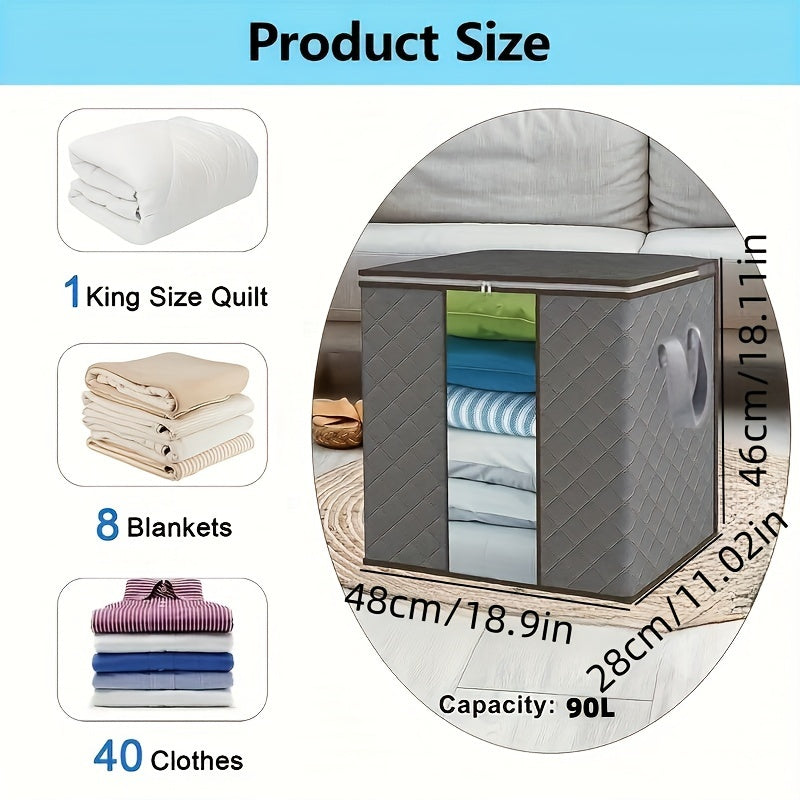 NNETM Foldable Storage Boxes with Reinforced Handles (3-Pack)-2