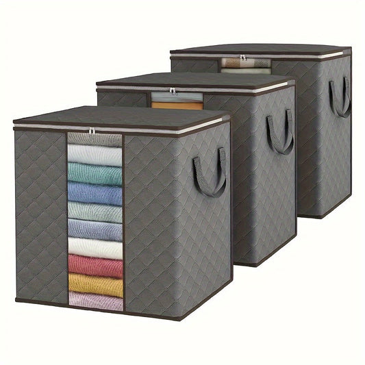 NNETM Foldable Storage Boxes with Reinforced Handles (3-Pack)-0
