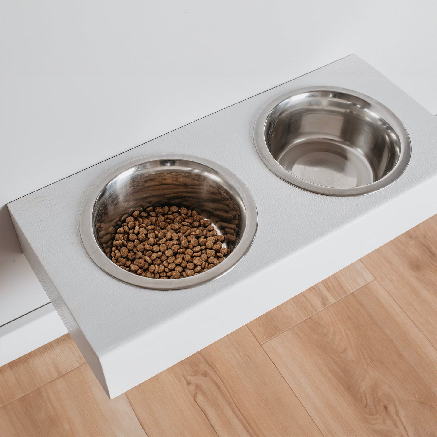 Floating Wooden Raised Food Stand, Medium Dog Feeding Station, Hanging Pet Bowls-5