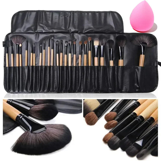 24-teiliges Make-up-Pinselset mit Gratis-Tasche – Professionelles Beauty-Set