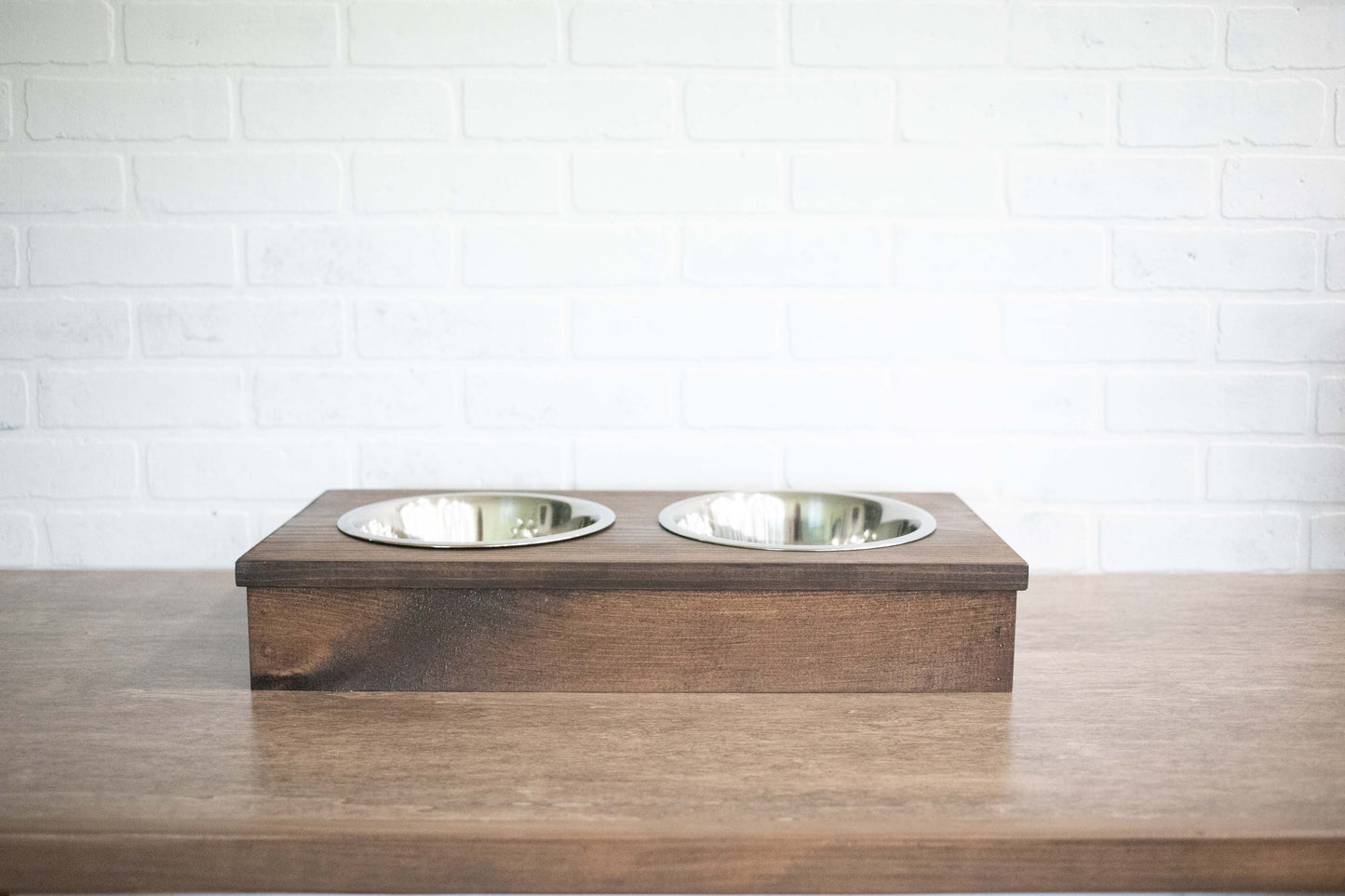 Wooden Pet Feeder with Stainless Steel Bowls,  Raised Dog Food Stand-3