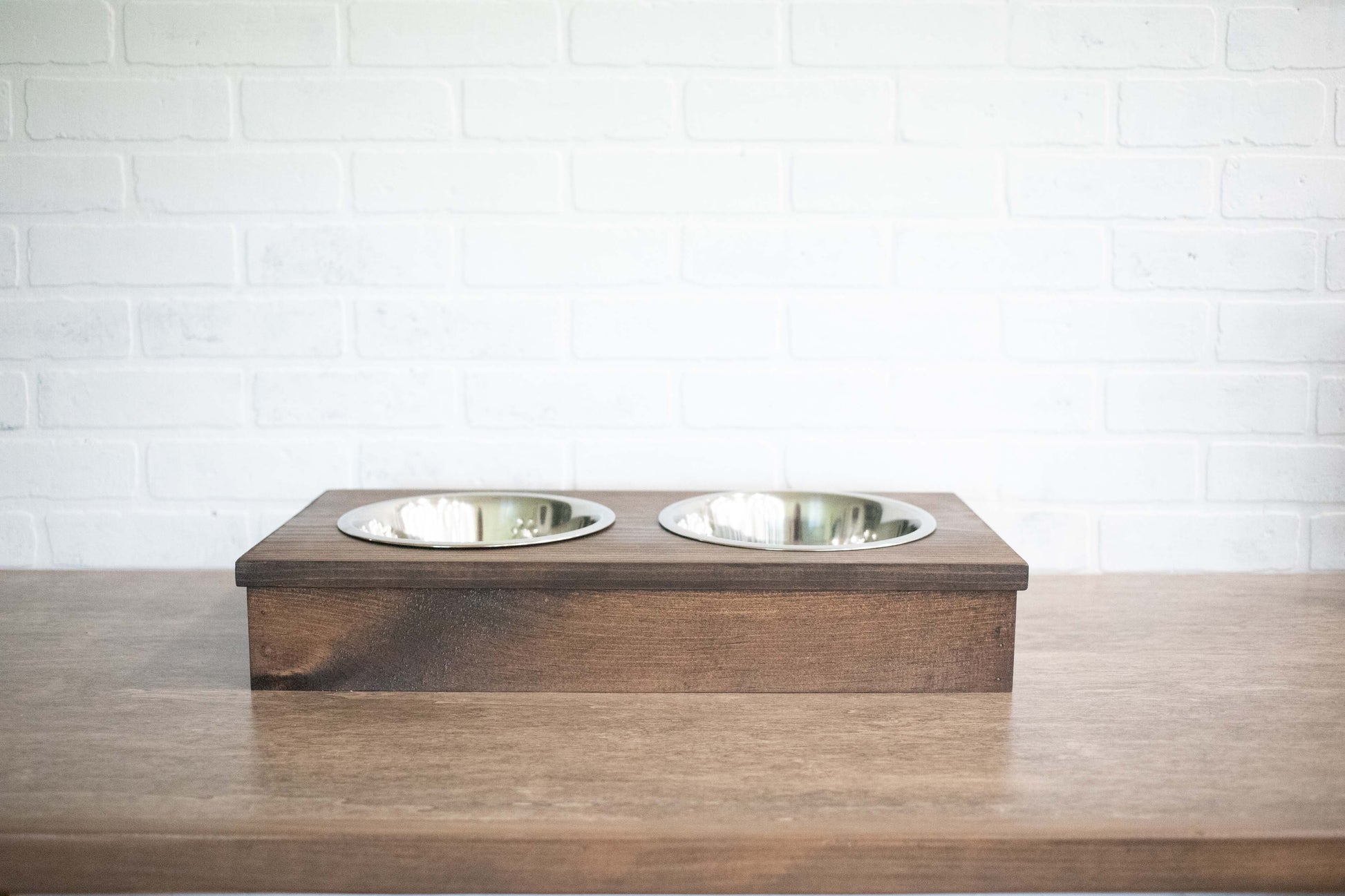 Wooden Pet Feeder with Stainless Steel Bowls,  Raised Dog Food Stand-3