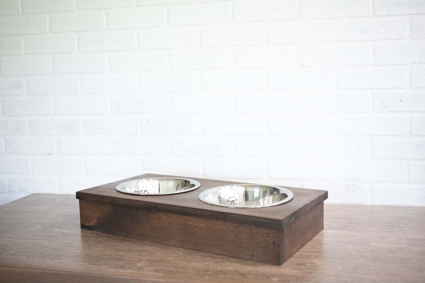 Wooden Pet Feeder with Stainless Steel Bowls,  Raised Dog Food Stand-1