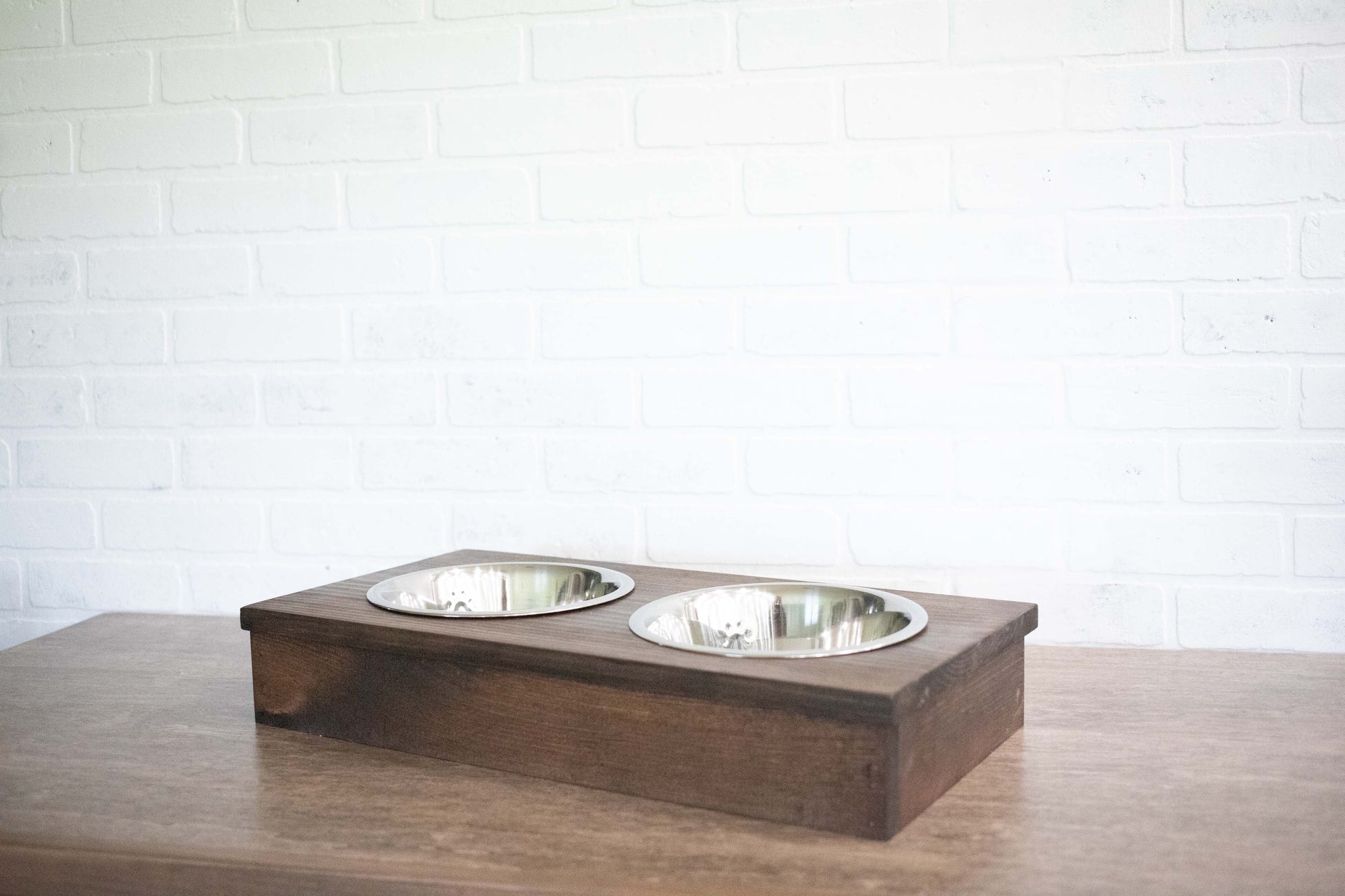 Wooden Pet Feeder with Stainless Steel Bowls,  Raised Dog Food Stand-1