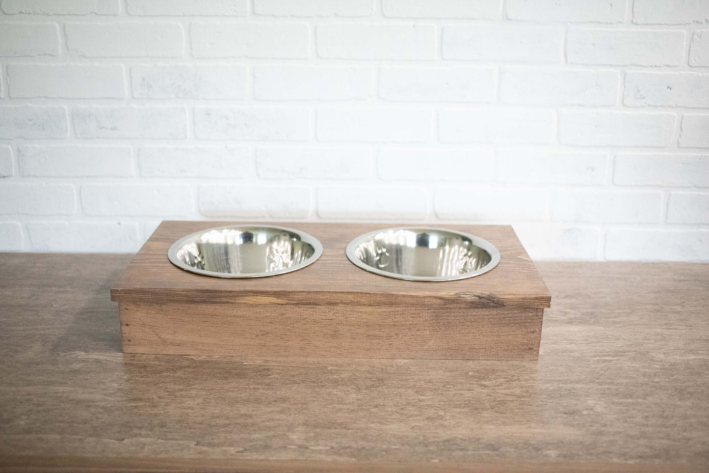 Wooden Pet Feeder with Stainless Steel Bowls,  Raised Dog Food Stand-2