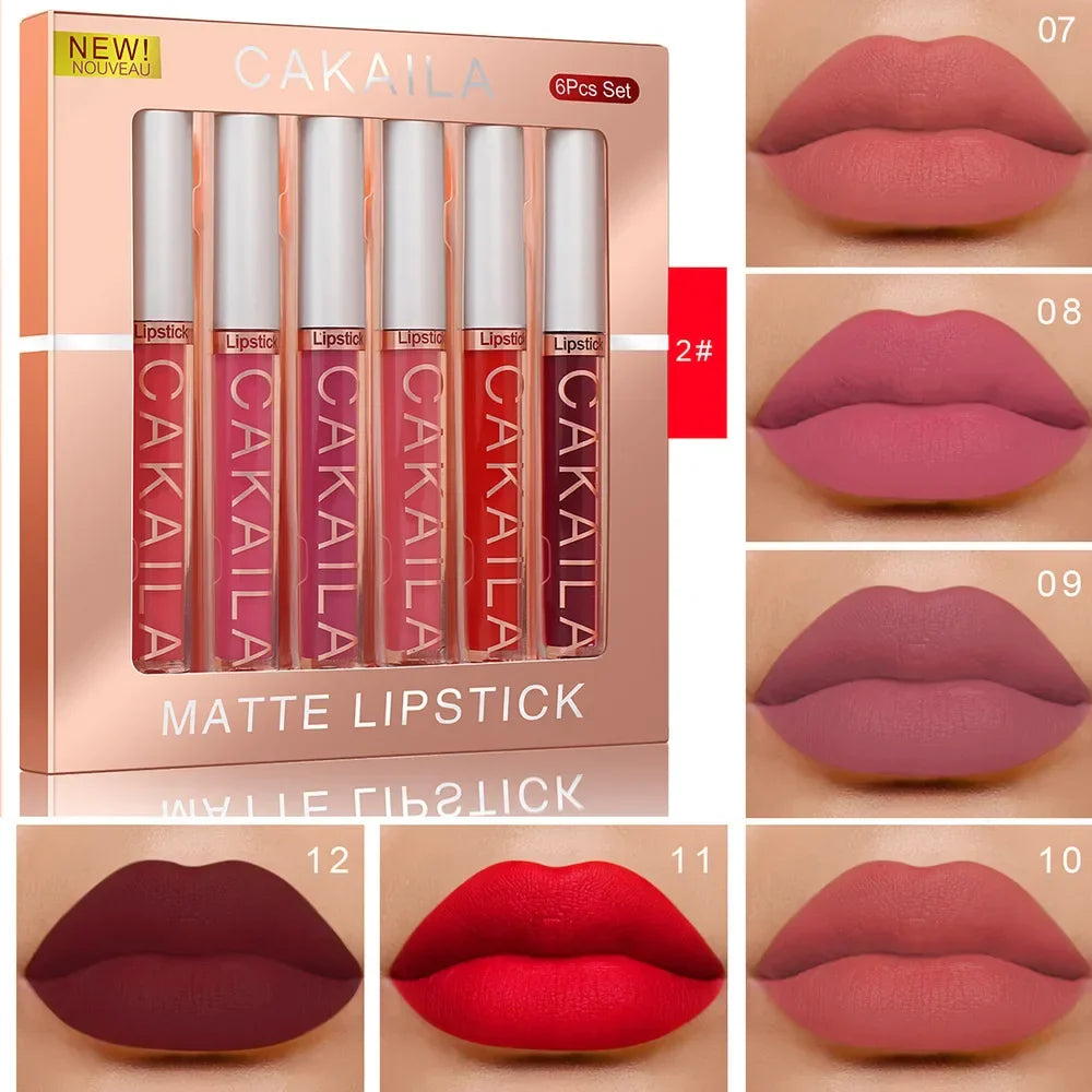 KACAILA 6/10 Farben Samt-Matt Lippenstift Geschenkset
