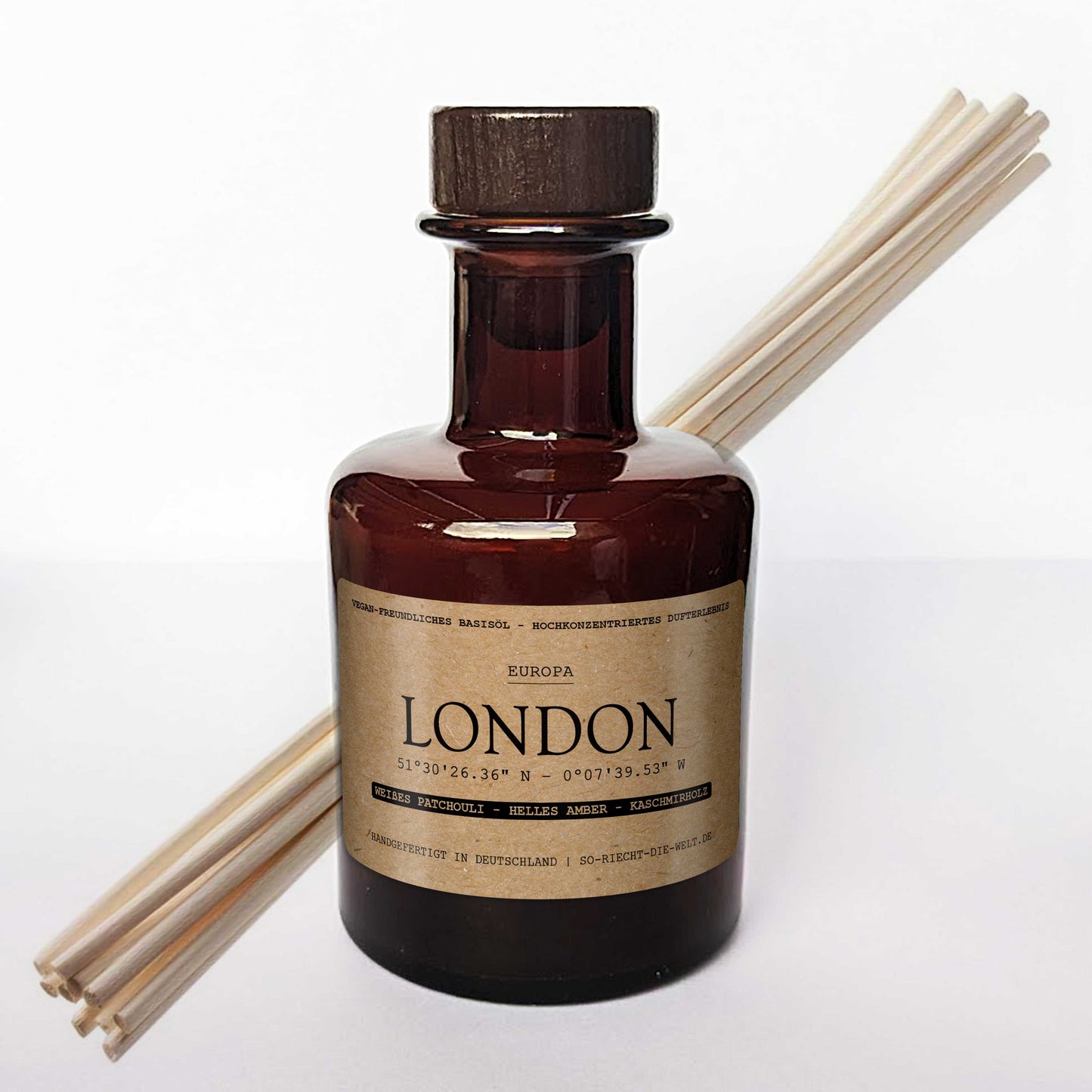 London Raumduft Diffuser - weißes Patchouli | helles Amber | Kaschmirholz