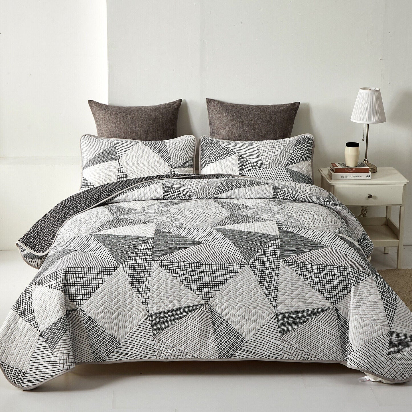 NNEDSZ Charming urban pattern 3 Pc Bedspread & Pillow Cover Set