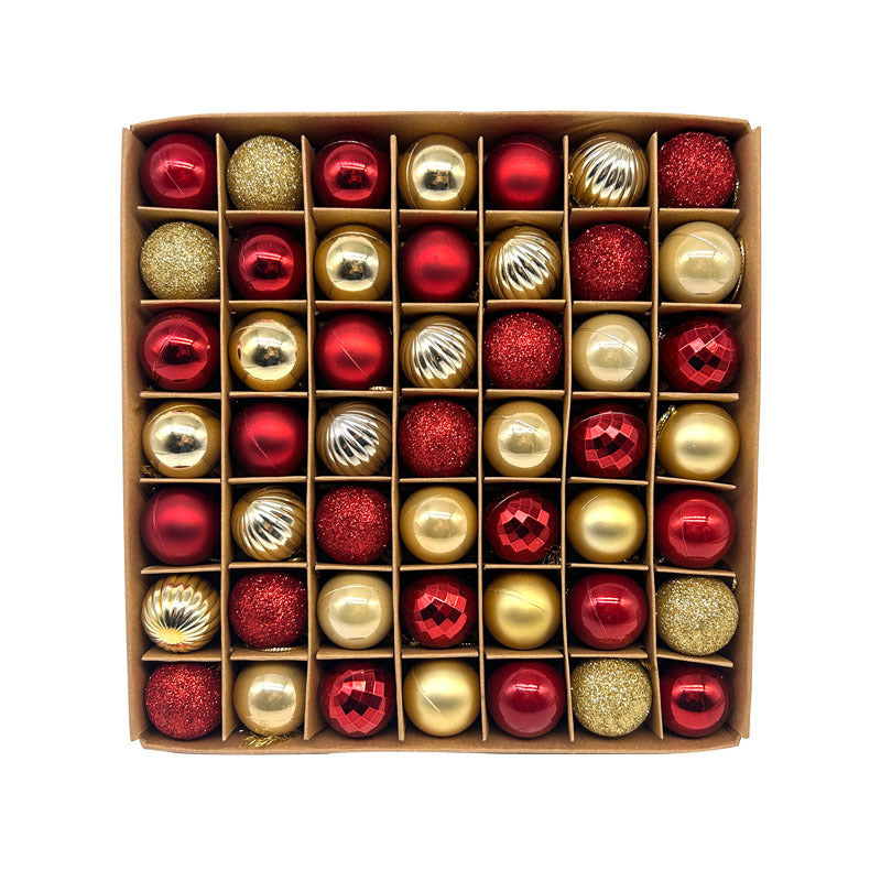 NNEDSZ 49-Piece Christmas Ornament Set - 3cm Red, Gold Baubles for Christmas Tree Decoration