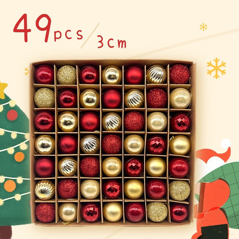 NNEDSZ 49-Piece Christmas Ornament Set - 3cm Red, Gold Baubles for Christmas Tree Decoration