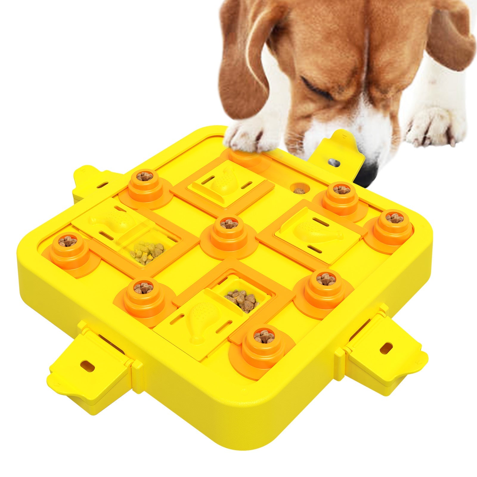 NNEDSZ Green Interactive Slow Feeder Puzzle Toy for Dogs - Durable Pet Food Dispenser Bowl-1