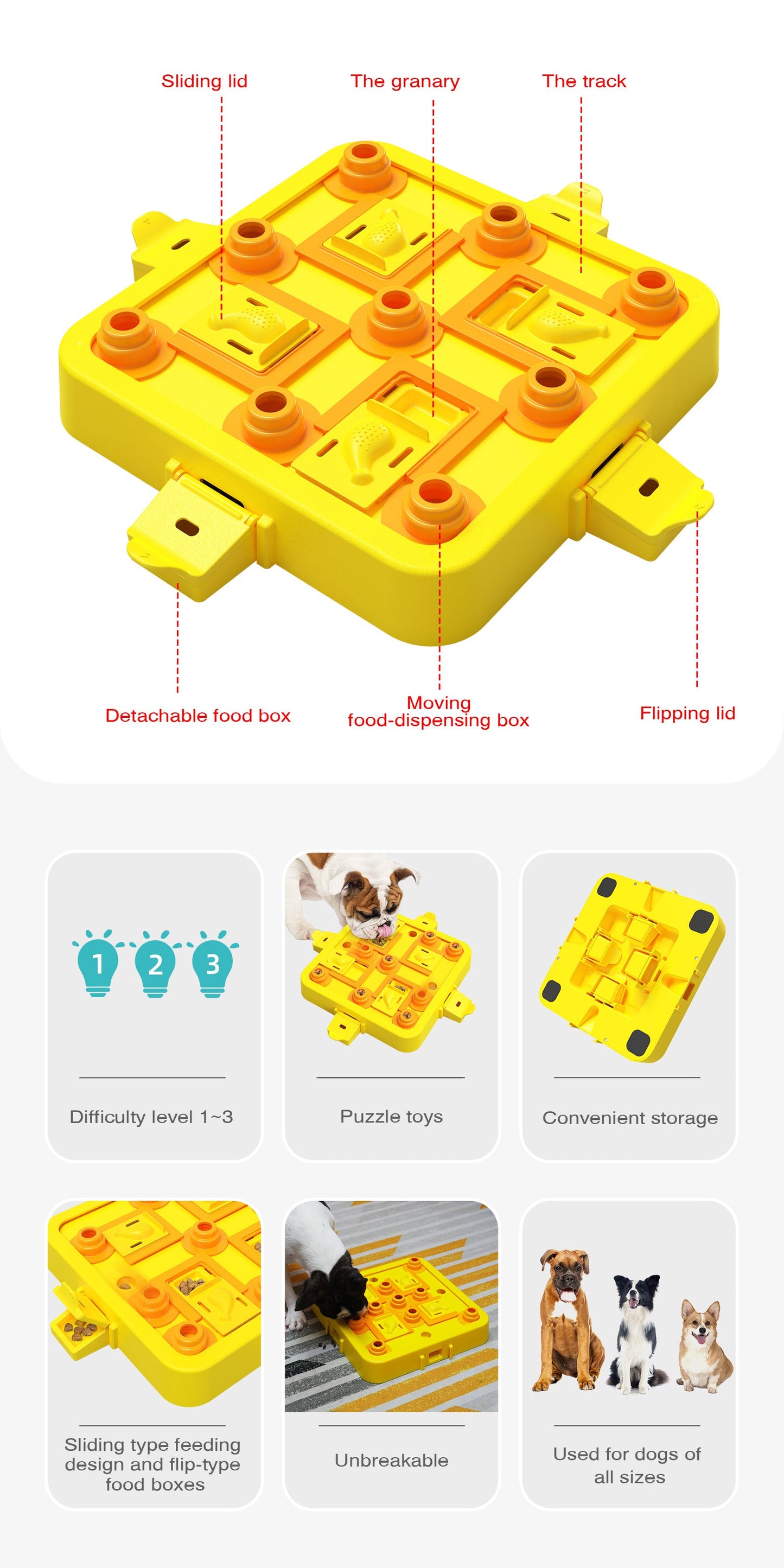NNEDSZ Green Interactive Slow Feeder Puzzle Toy for Dogs - Durable Pet Food Dispenser Bowl-2