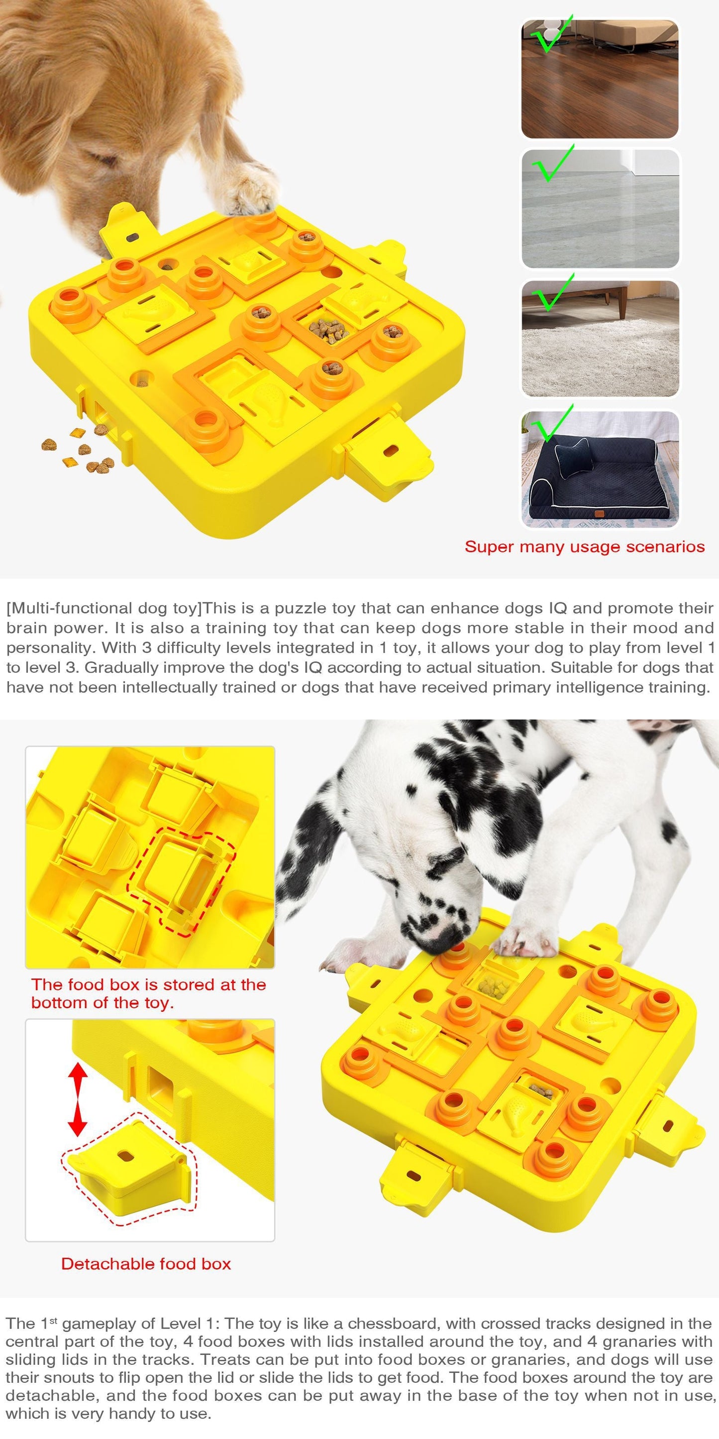 NNEDSZ Green Interactive Slow Feeder Puzzle Toy for Dogs - Durable Pet Food Dispenser Bowl-3