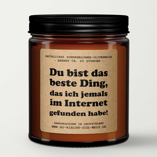Bestes Ding im Internet, Kerze, Duftkerze, Freund Geschenk Kerze, Jubiläumsgeschenk, Geburtstagsgeschenk für ihn, Jubiläumsgeschenk für ihn, Freund