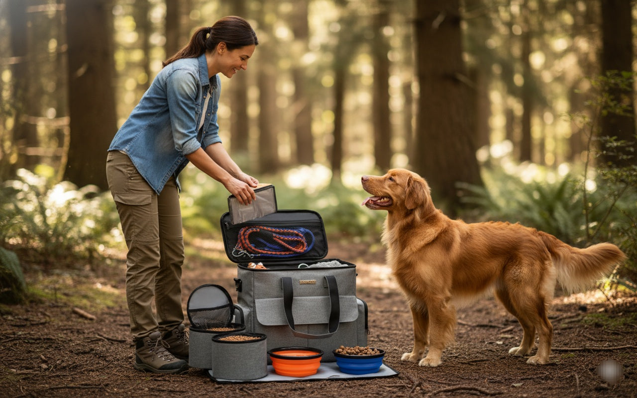 Reise- & Flugtasche für Haustiere – Mit Näpfen & Futterbehältern