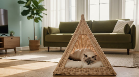 DKD Home Decor Haustierbett aus Natur-Rattan 🐾🌿 – 45 × 45 × 45 cm