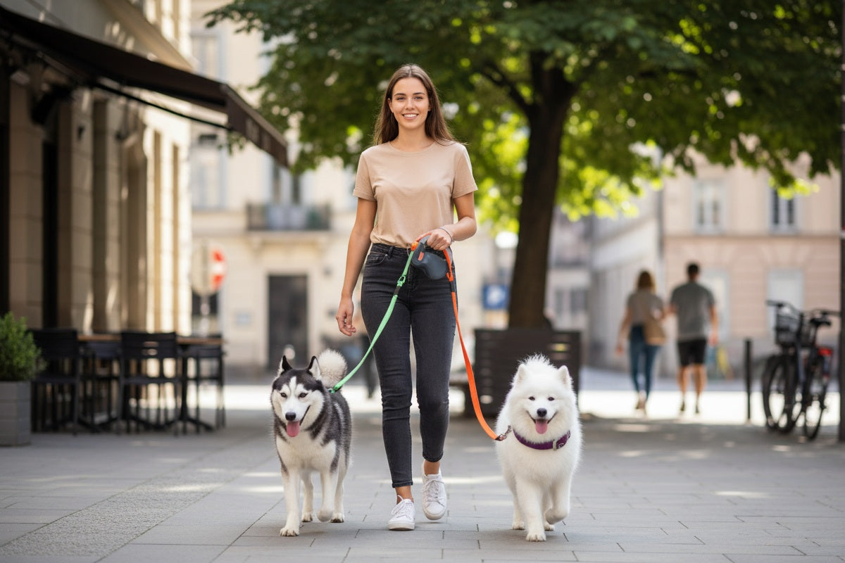 Ultimate Freedom Retractable Dual Pet Dog Walking Leash 🐾 – Freiheit & Kontrolle beim Spazieren mit Stil!